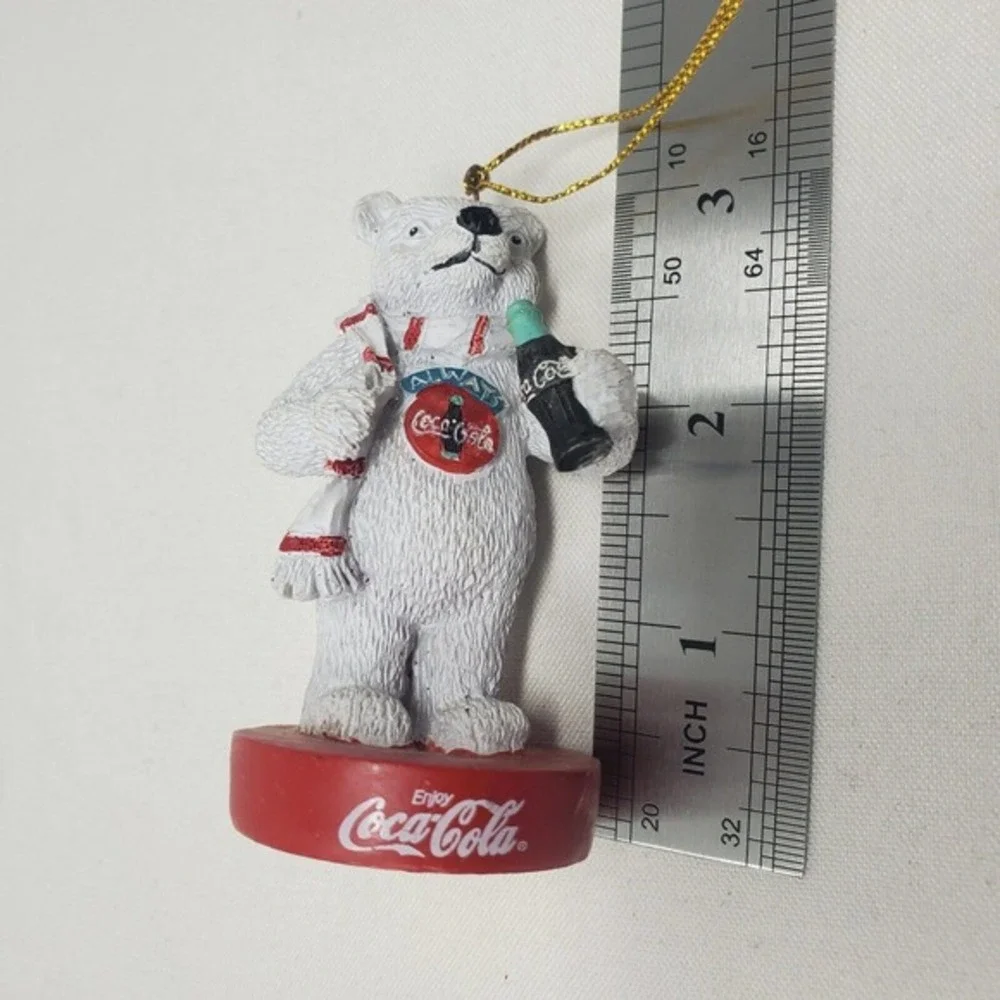 Coca‎ Cola Christmas Tree Ornaments Lot Of 2 Polar Bear Man Child Collectible